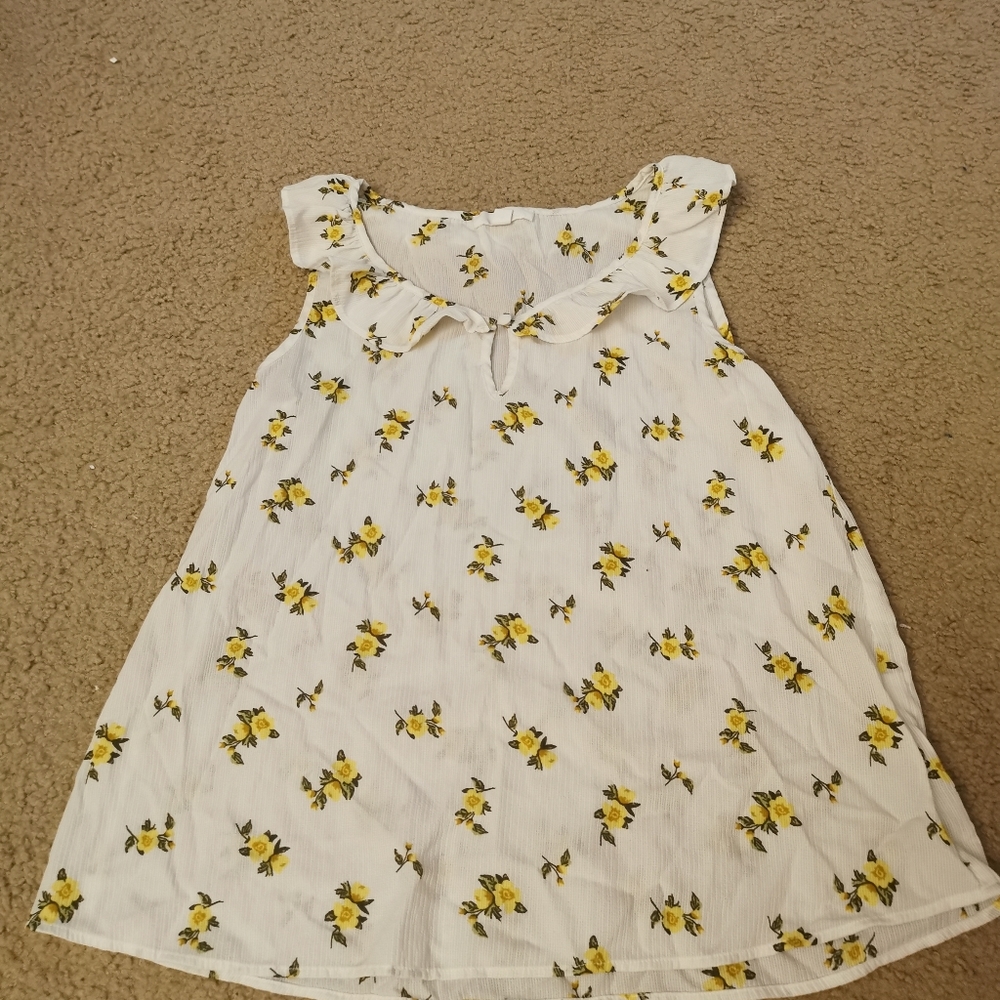 Mine white with yellow flowers sleeveless top